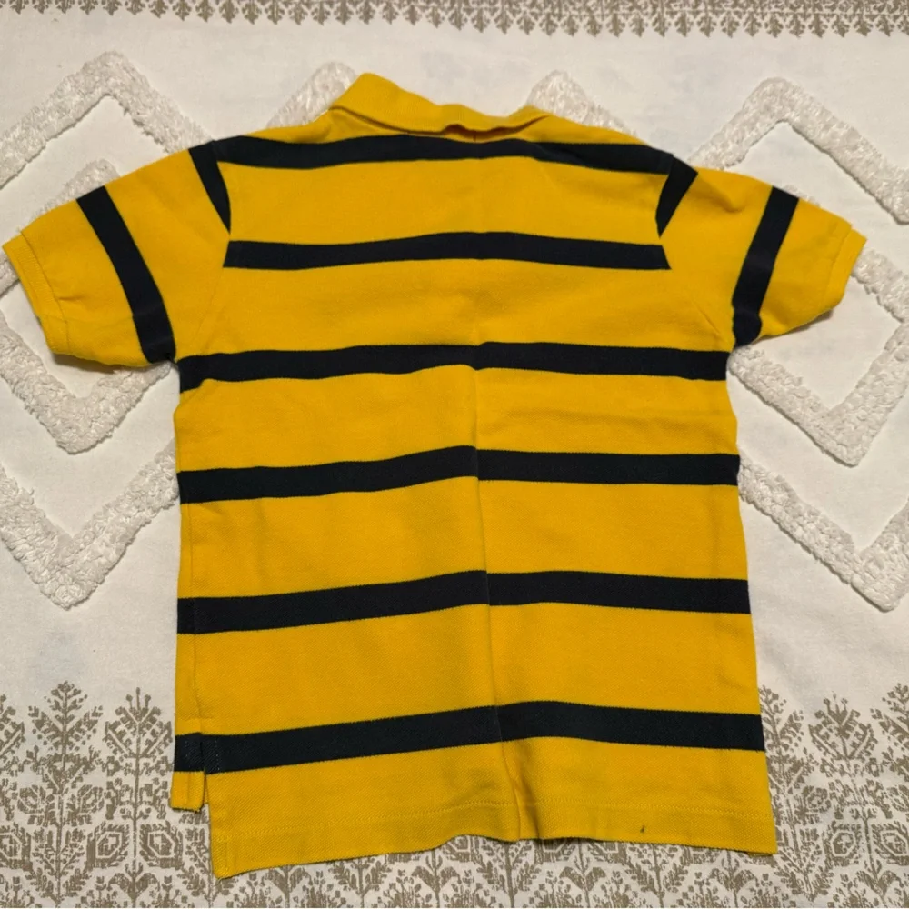 Polo by Ralph Lauren Kids Yellow and Navy Striped Polo Size Five Little Boys EUC